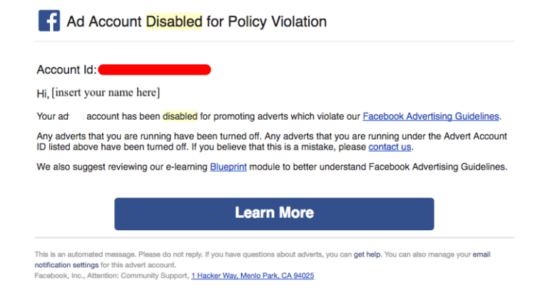 Your account was flagged. Facebook аккаунт. Ad account disabled. Бан в Фейсбуке. Facebook ads блокировка.