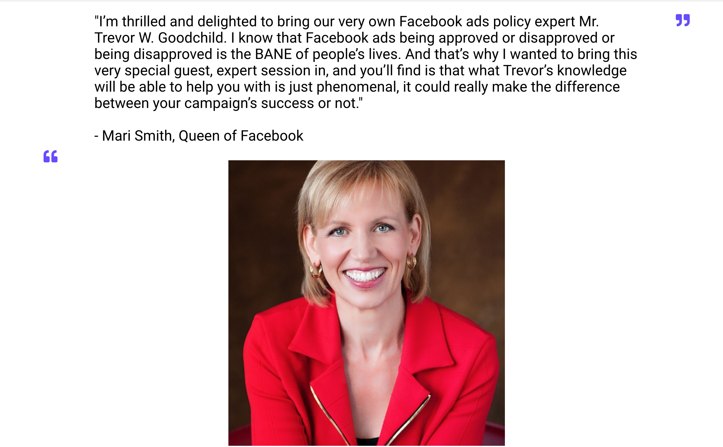 Mari Smith Facebook Ad Consultant