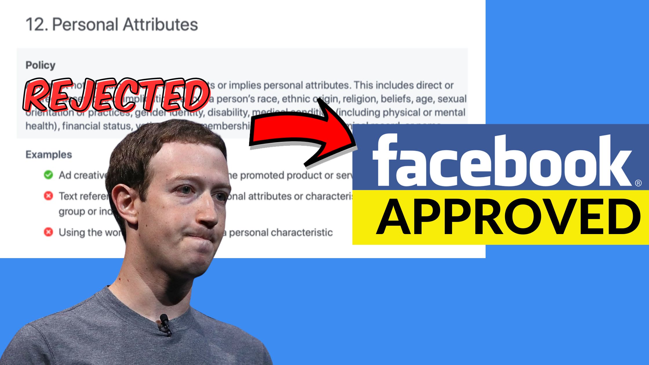 Facebook ad rejected personal attributes