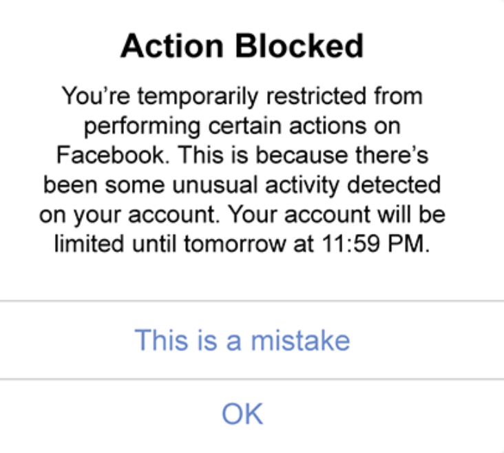 Facebook ad account restriction