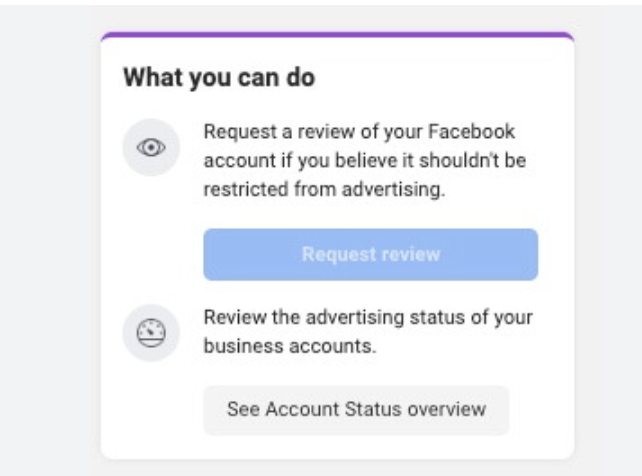 facebook ad account restriction