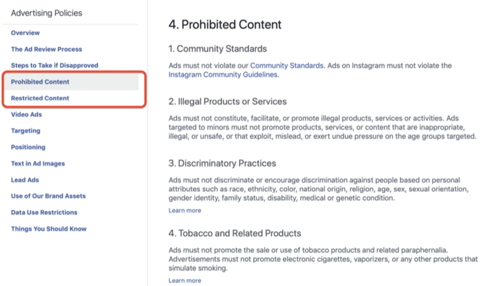 facebook ad account restriction prohibited content